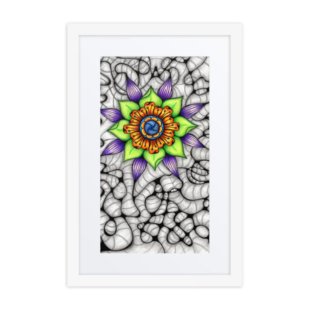 Ethereal Mandala framed print with mat - Martin K Designs