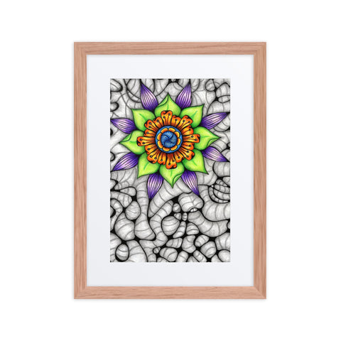 Ethereal Mandala framed print with mat - Martin K Designs