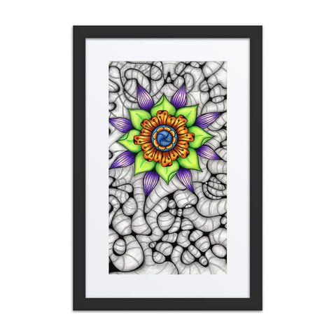 Ethereal Mandala framed print with mat - Martin K Designs