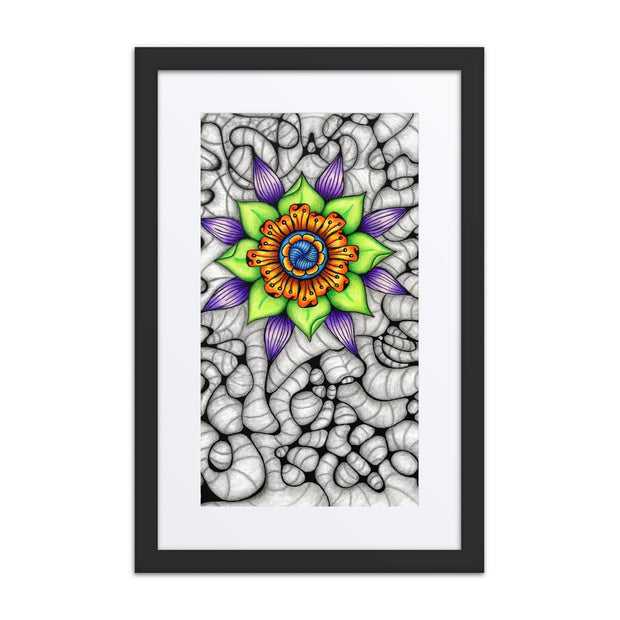 Ethereal Mandala framed print with mat - Martin K Designs