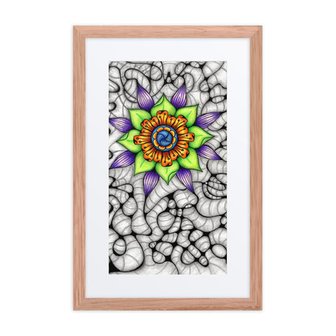 Ethereal Mandala framed print with mat - Martin K Designs