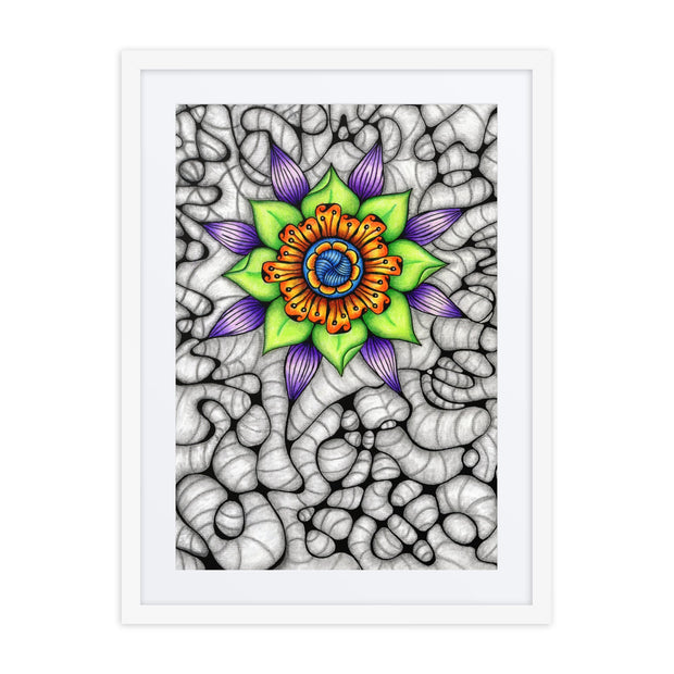Ethereal Mandala framed print with mat - Martin K Designs