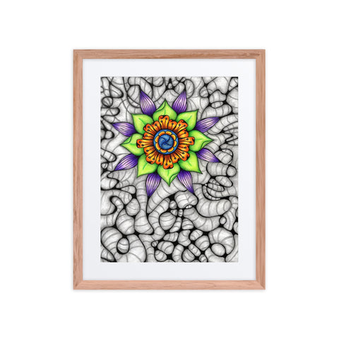 Ethereal Mandala framed print with mat - Martin K Designs