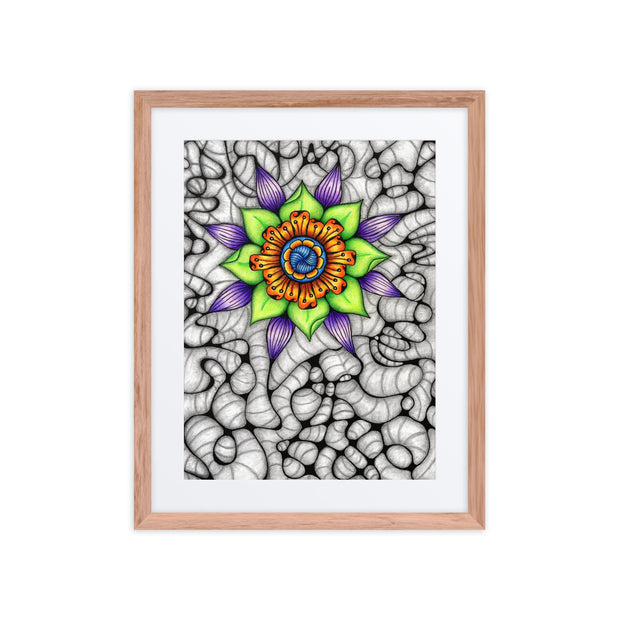 Ethereal Mandala framed print with mat - Martin K Designs