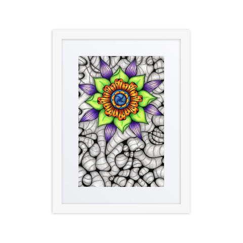 Ethereal Mandala framed print with mat - Martin K Designs