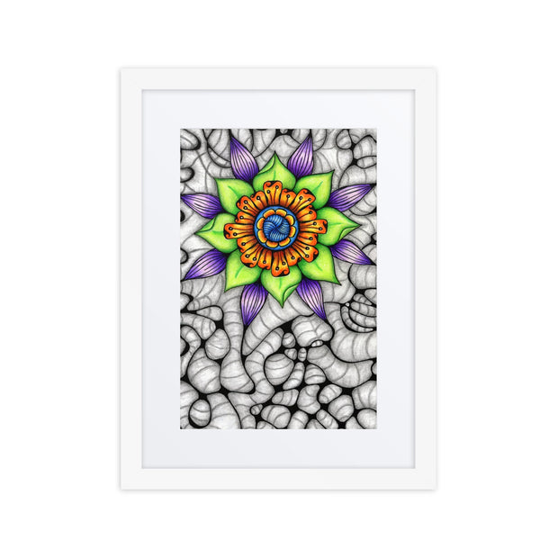 Ethereal Mandala framed print with mat - Martin K Designs