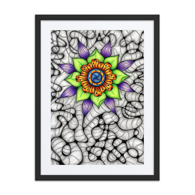 Ethereal Mandala framed print with mat - Martin K Designs