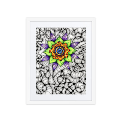 Ethereal Mandala framed print with mat - Martin K Designs