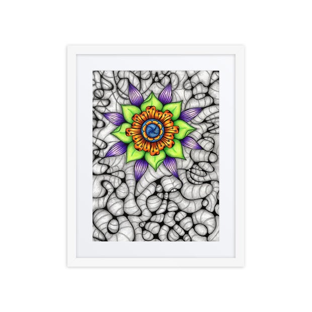 Ethereal Mandala framed print with mat - Martin K Designs