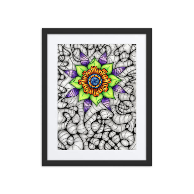 Ethereal Mandala framed print with mat - Martin K Designs