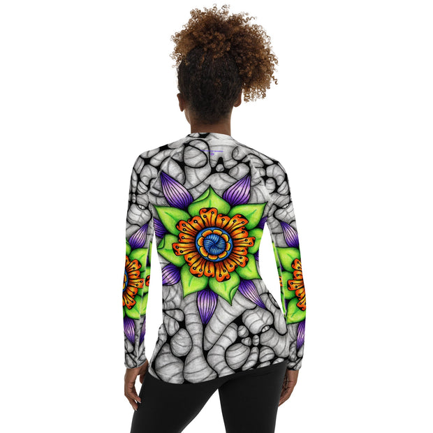 Ethereal Mandala Women's Rash Guard - Martin K Designs