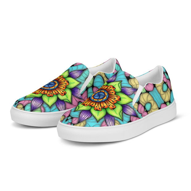Ethereal Mandala women’s slip - on canvas shoes - Flowstate Apparel