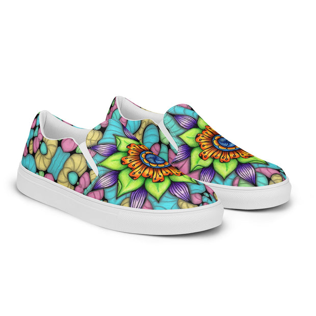 Ethereal Mandala women’s slip - on canvas shoes - Flowstate Apparel
