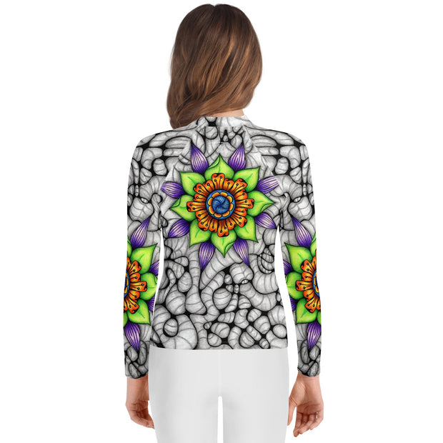 Ethereal Mandala Youth Rash Guard - Martin K Designs