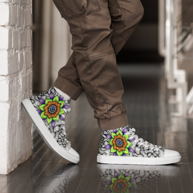 Ethereal Men’s high top canvas shoes - Martin K Designs