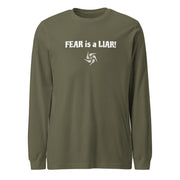 FEAR is a LIAR Dark Unisex Long Sleeve T-Shirt - detail view