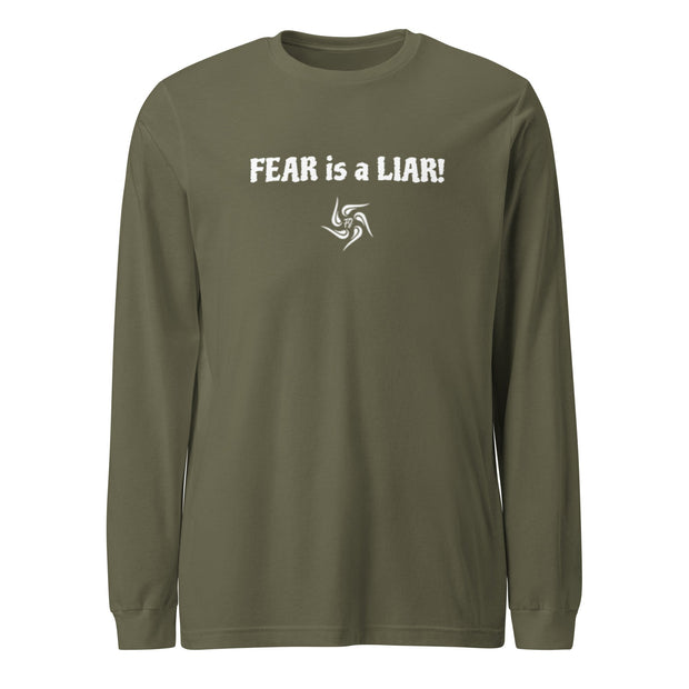 FEAR is a LIAR Dark Unisex Long Sleeve T-Shirt - detail view