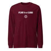 FEAR is a LIAR Dark Unisex Long Sleeve T-Shirt - left side view