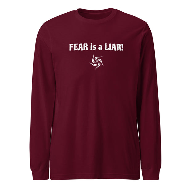 FEAR is a LIAR Dark Unisex Long Sleeve T-Shirt - left side view