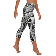 Fire Mandala High Rise Yoga Capri Leggings with pockets - Martin K Designs