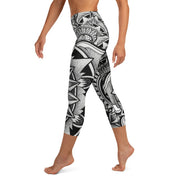 Fire Mandala High Rise Yoga Capri Leggings with pockets - Martin K Designs