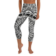 Fire Mandala High Rise Yoga Capri Leggings with pockets - Martin K Designs
