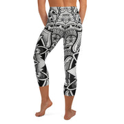 Fire Mandala High Rise Yoga Capri Leggings with pockets - Martin K Designs