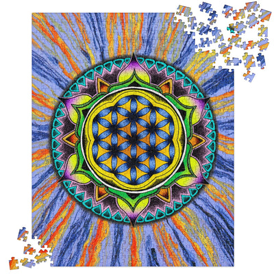 Flower of Life I Mandala Jigsaw Puzzle - Martin K Designs