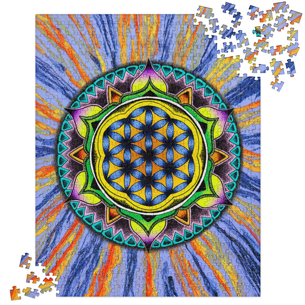 Flower of Life I Mandala Jigsaw Puzzle - Martin K Designs