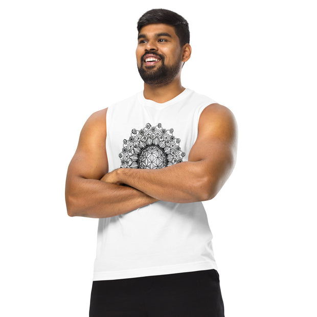 Flower of Life II Mandala 4 Unisex Muscle Shirt - Martin K Designs