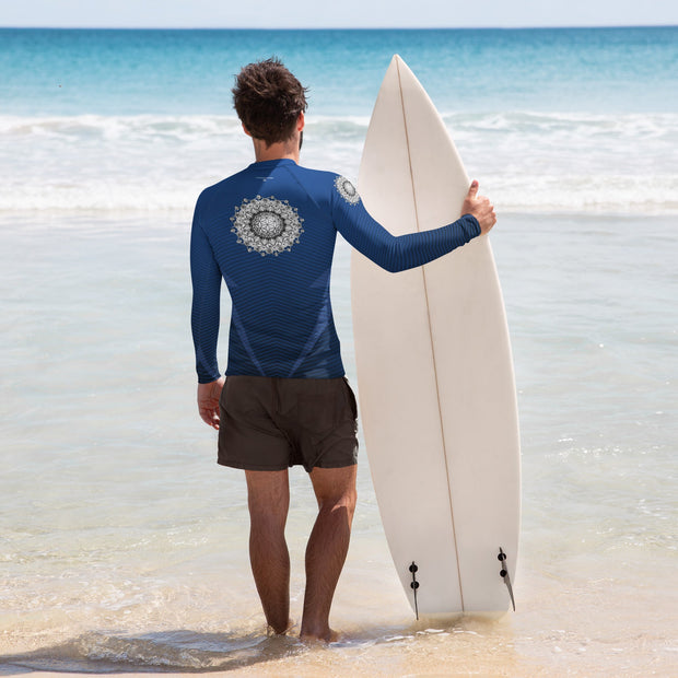 Flower Of Life II Mandala Men's Rash Guard - Martin K Designs