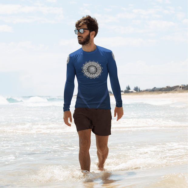 Flower Of Life II Mandala Men's Rash Guard - Martin K Designs