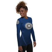 Flower Of Life II Mandala Women's Rash Guard - Martin K Designs