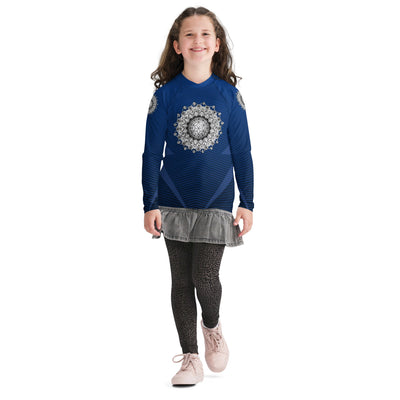 Flower Of Life II Mandala Youth Rash Guard - Martin K Designs