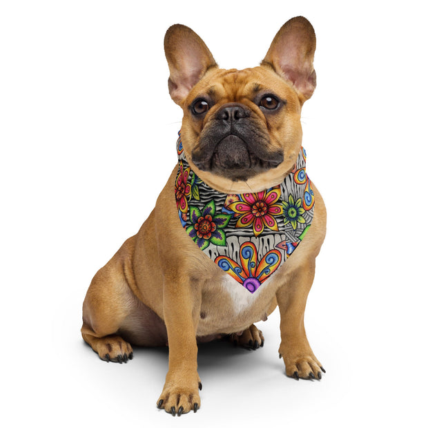 Flowers Over Dark Bandana - Martin K Designs