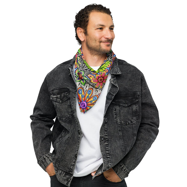 Flowers Over Dark Bandana - Martin K Designs
