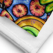 Flowers Over Dark Beach Towel - Martin K Designs