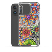 Flowers Over Dark Clear Case for iPhone® - Martin K Designs