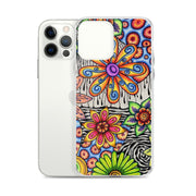 Flowers Over Dark Clear Case for iPhone® - Martin K Designs