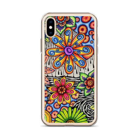 Flowers Over Dark Clear Case for iPhone® - Martin K Designs