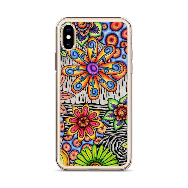 Flowers Over Dark Clear Case for iPhone® - Martin K Designs