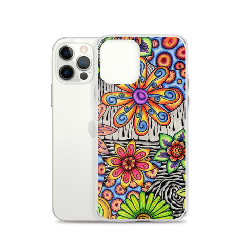 Flowers Over Dark Clear Case for iPhone® - Martin K Designs