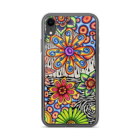 Flowers Over Dark Clear Case for iPhone® - Martin K Designs
