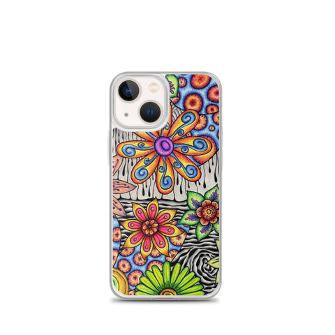 Flowers Over Dark Clear Case for iPhone® - Martin K Designs
