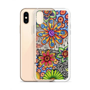 Flowers Over Dark Clear Case for iPhone® - Martin K Designs