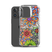 Flowers Over Dark Clear Case for iPhone® - Martin K Designs