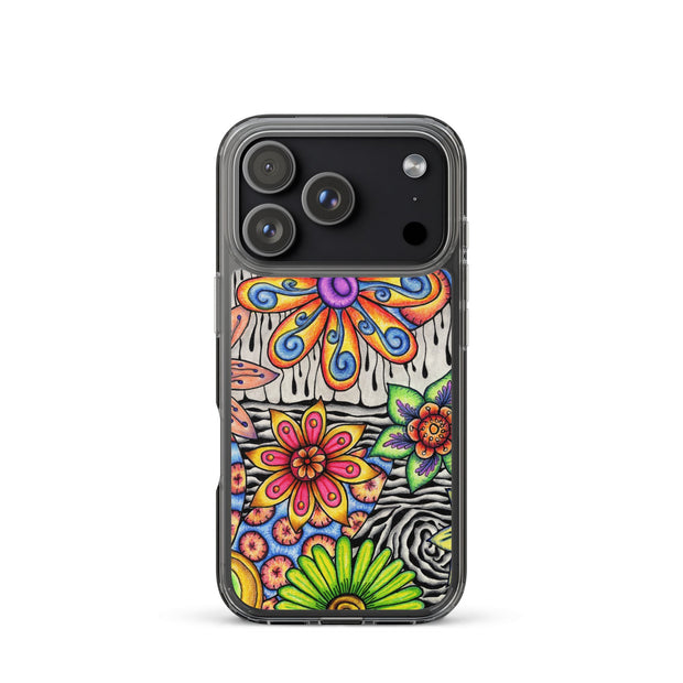 Flowers Over Dark Clear Case for iPhone® - Flowstate Apparel