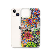 Flowers Over Dark Clear Case for iPhone® - Martin K Designs