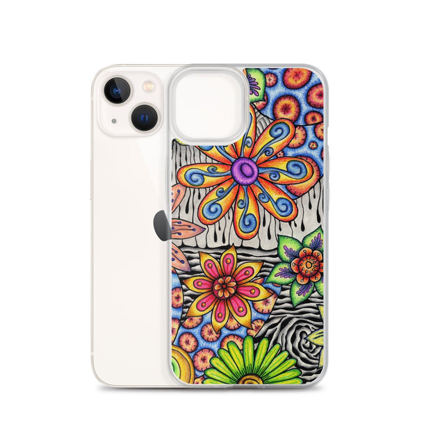 Flowers Over Dark Clear Case for iPhone® - Martin K Designs