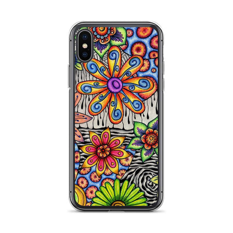 Flowers Over Dark Clear Case for iPhone® - Martin K Designs